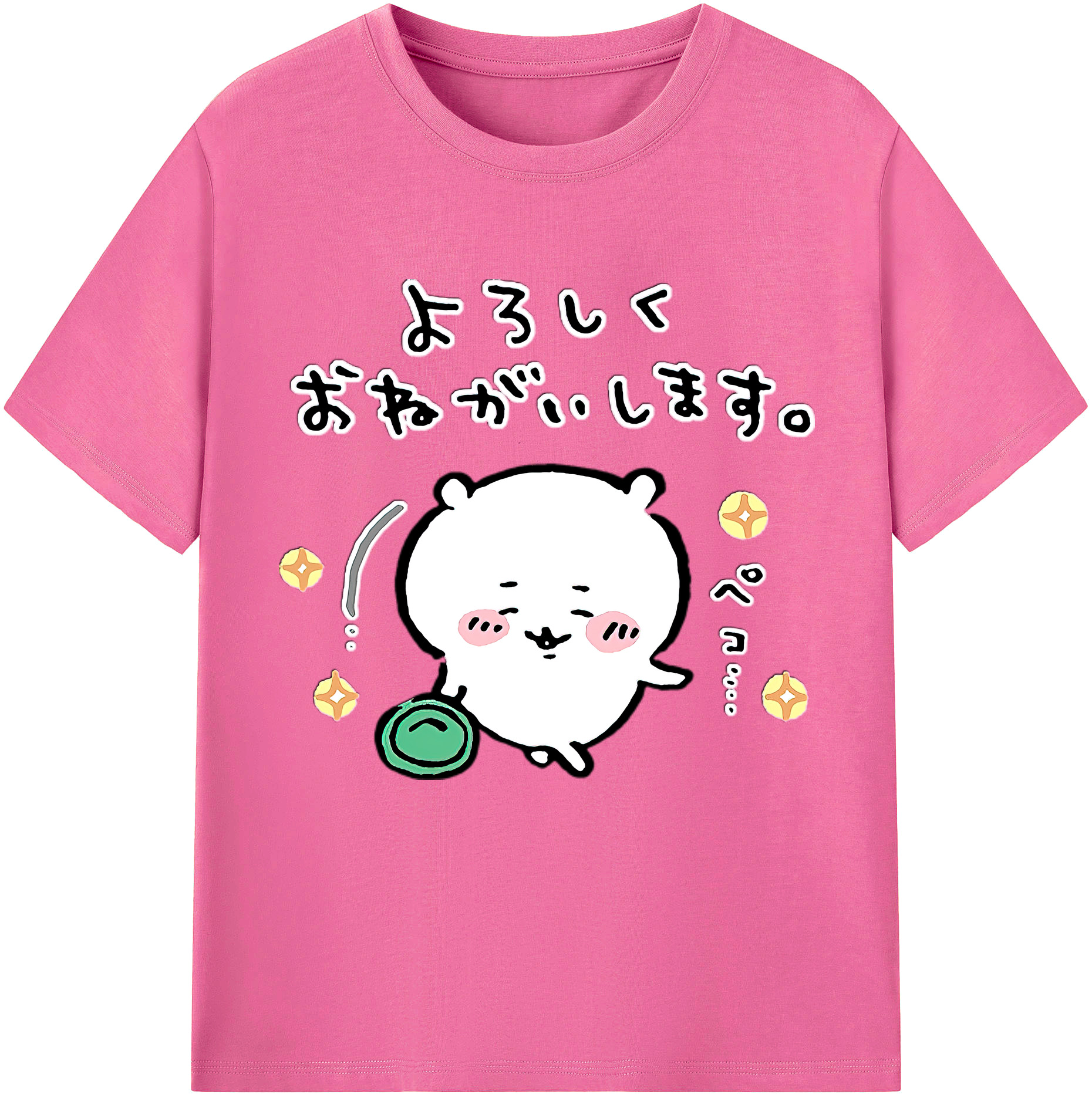（画像用） ちいかわ ちいかわ Chii-kawa chiikawa レディースカジュアルプリントTシャツ（綿100％）